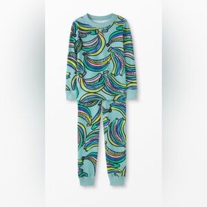 Hanna Andersson Kids' Banana Print Pajama Set - Aqua Multi